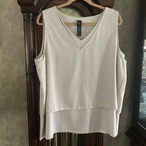 Chicos Black Label double layered polyester tank size 3